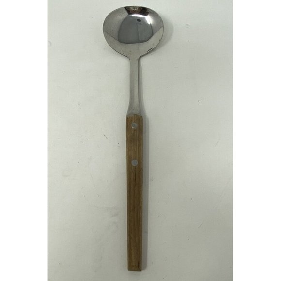 Vintage Stainless Steel Serving Spoon with Wood Handle WMF Cromargan Hong Kong - Picture 1 of 5